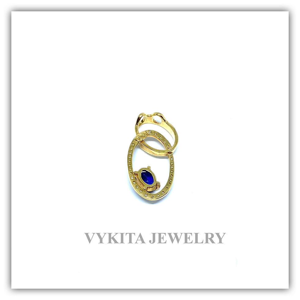 Thumbnail: 18K Sapphire Diamond Pendant