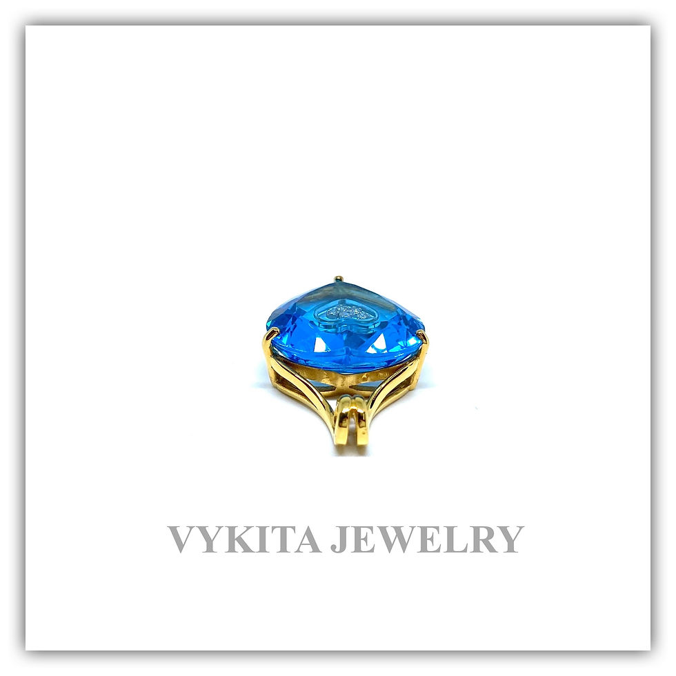 Thumbnail: 18K Dancing Diamond Topaz Pendant