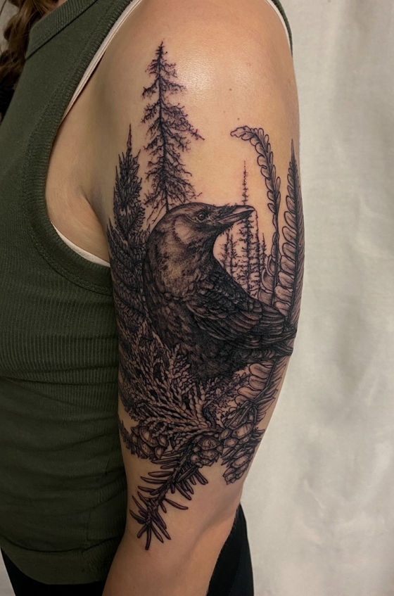 Raven Fern Tattoo Ontario