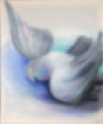 Taube | 2024 | 40 x 50 cm | Acrylics on Cotton Curtain | ©Alice Bischof |