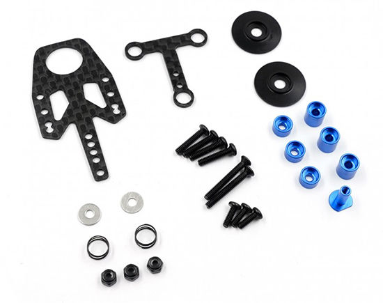サムネイル： ＠モーターマウント＆フリクションセット＠YEAH RACINGアルミモーターマウントブルー 90-94mm(LHM/RM) &フリクションMR03 MR04