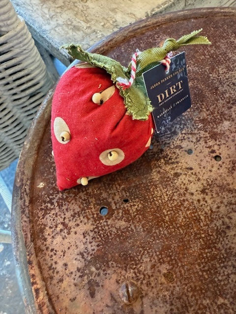 Vintage Red Polka Dot Fabric Strawberry Lavender Sachet