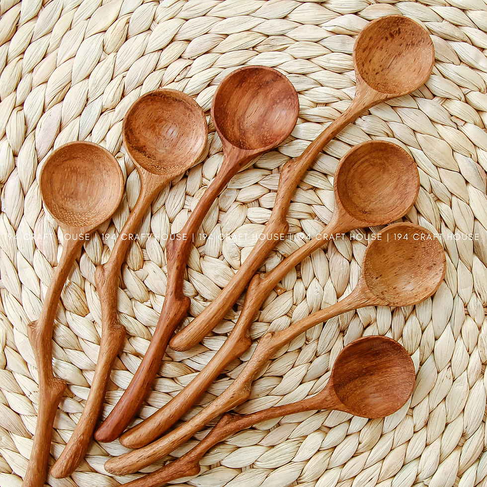 Handcarved Branch Tree Wooden Spoon -Kitchen Serving Utensils