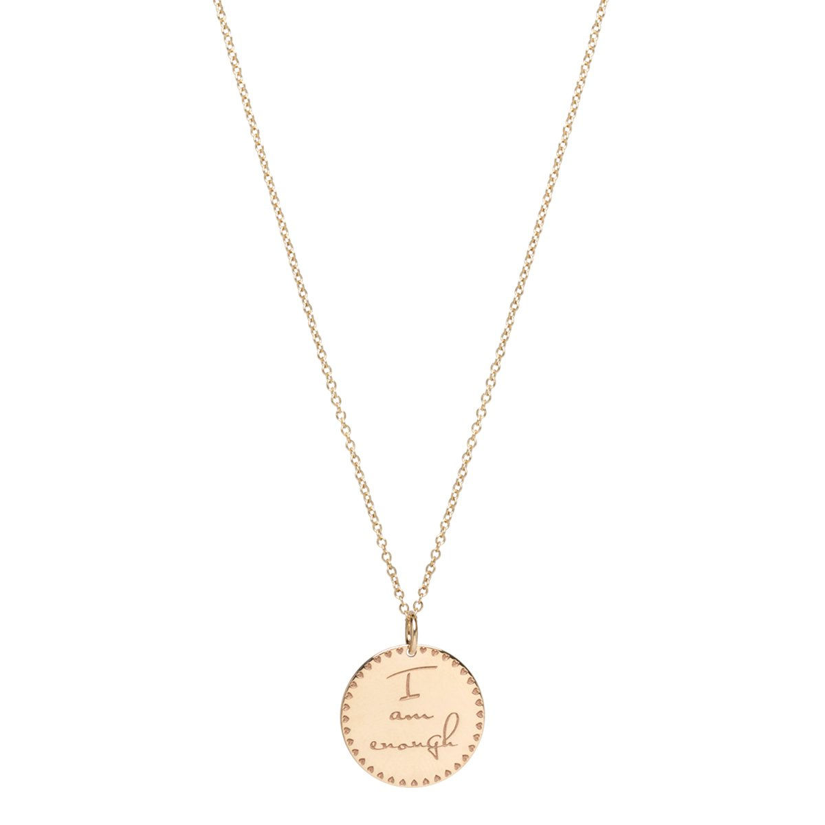 ZOE CHICCO 14K Small Mantra Necklace On Cable Chain