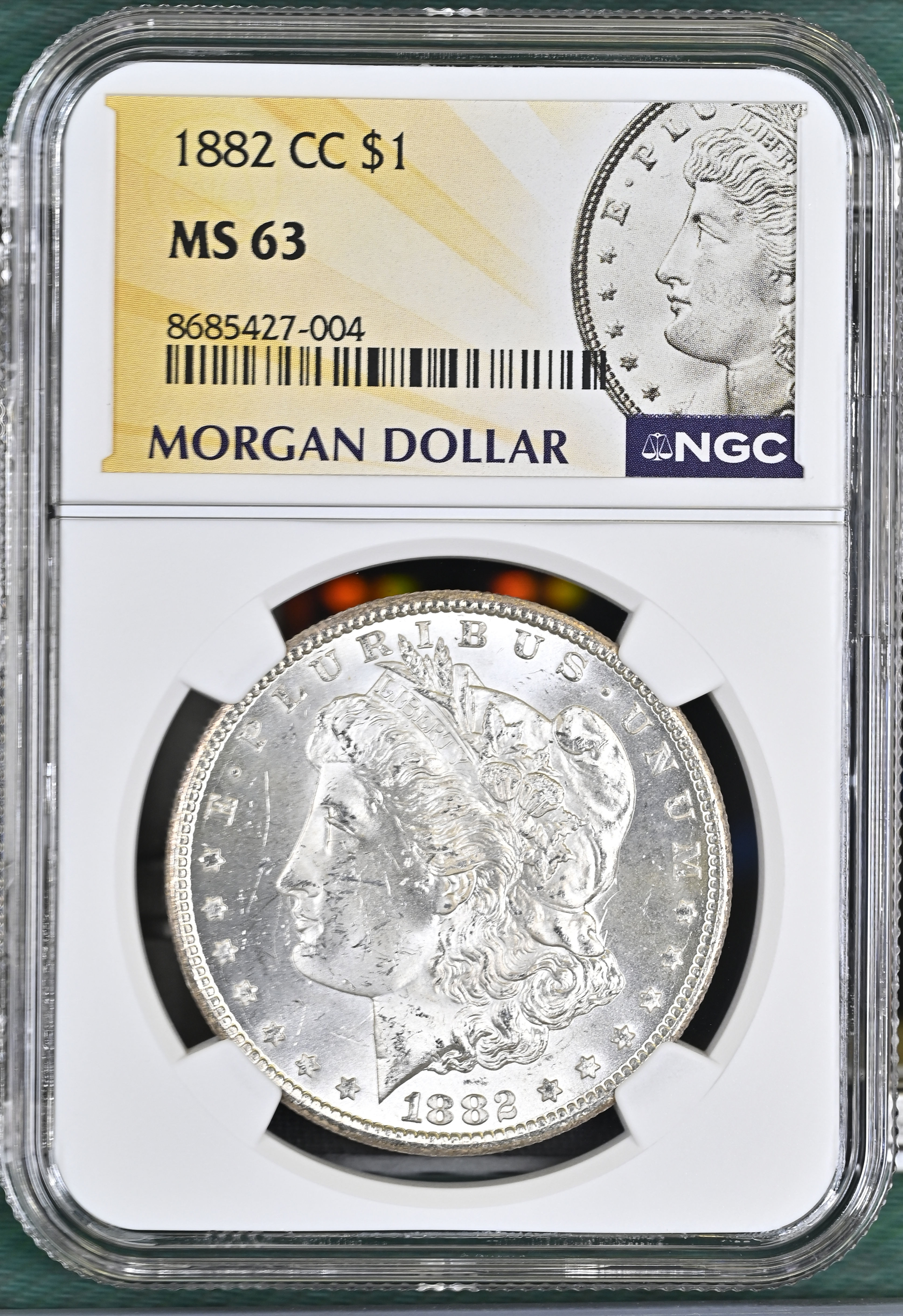 1882 CC Morgan Silver Dollar MS63 NGC