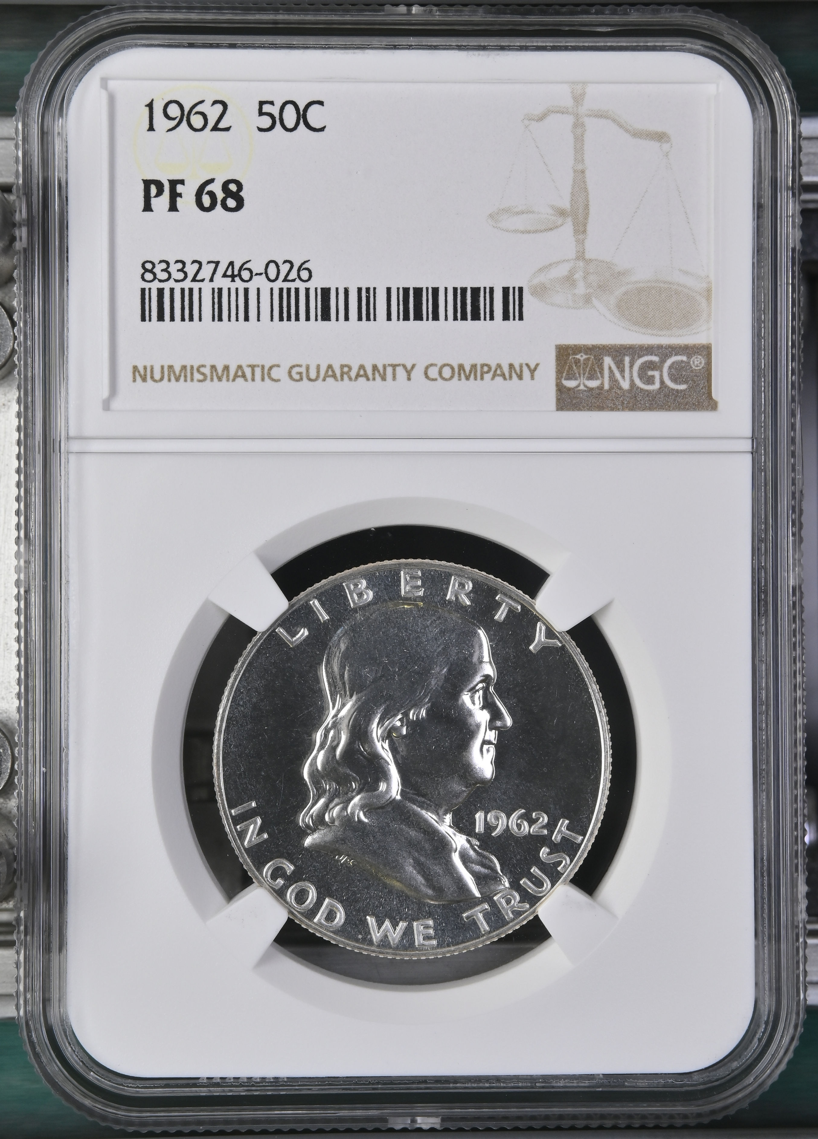 1962 Franklin Half Dollar PF68 NGC