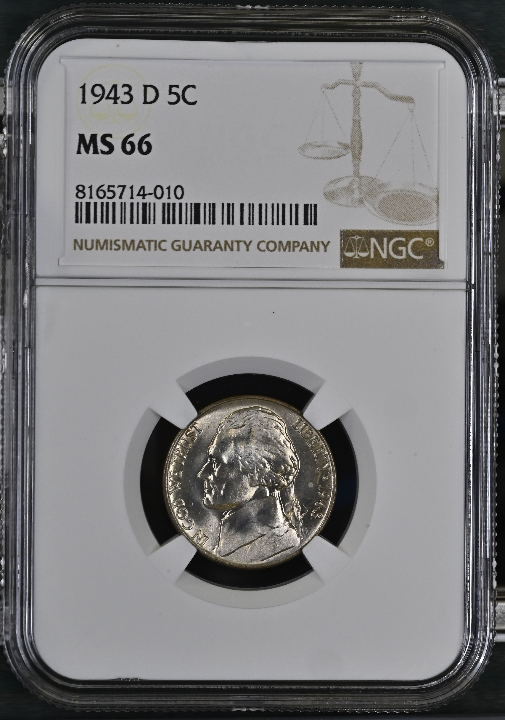 1943 D Jefferson 5C MS66 NGC