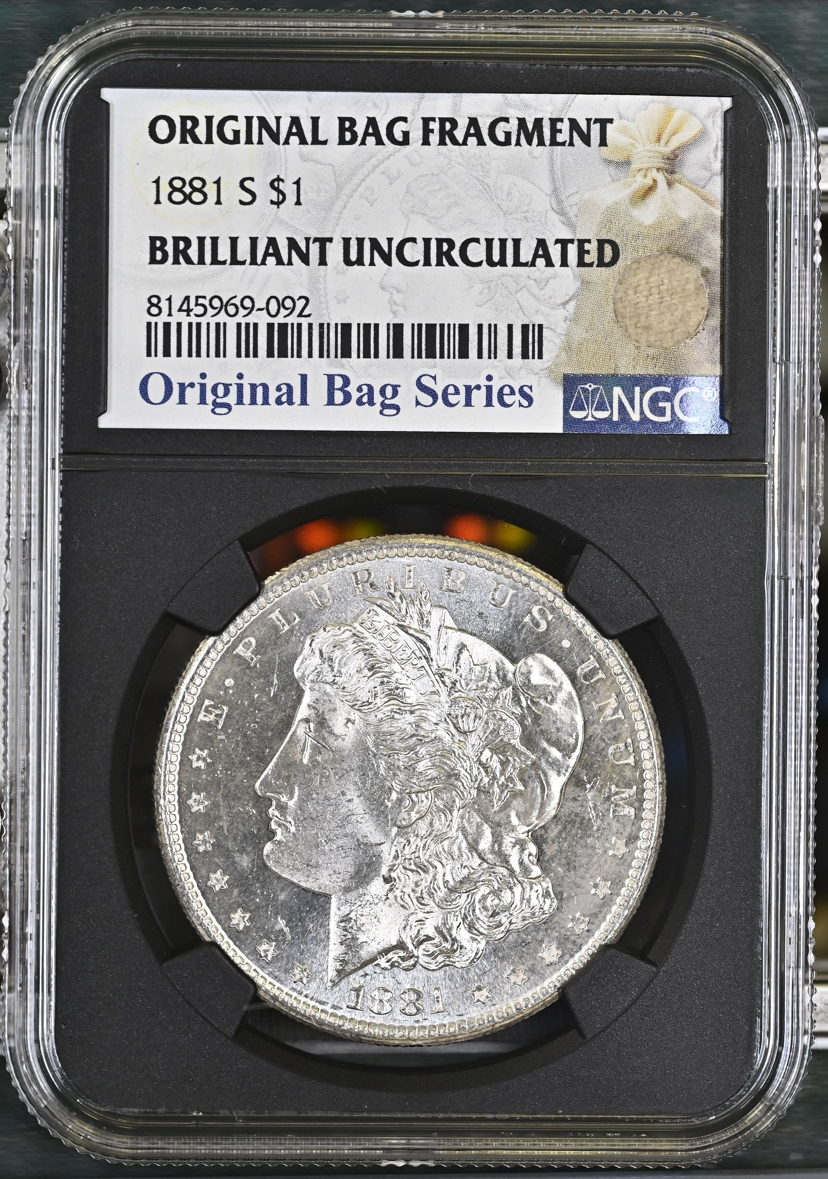 1881 S Morgan Brilliant Uncirculated NGC Original Bag Series