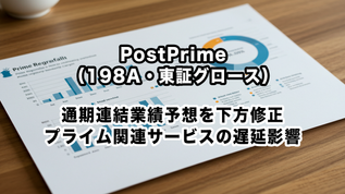 PostPrime（198A・東証グロース）：通期連結業績予想を下方修正、プライム関連サービスの遅延影響
