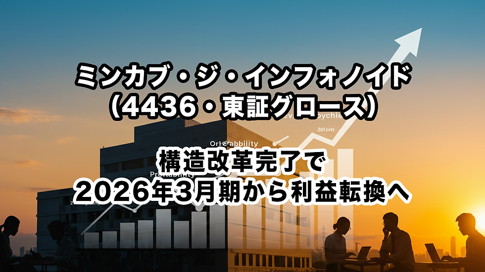 ミンカブ・ジ・インフォノイド(4436・東証グロース):構造改革完了で2026年3月期から利益転換へ