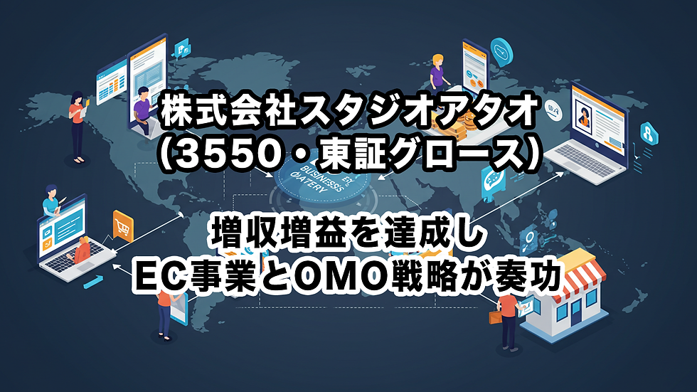 株式会社スタジオアタオ(3550・東証グロース):増収増益を達成し、EC事業とOMO戦略が奏功