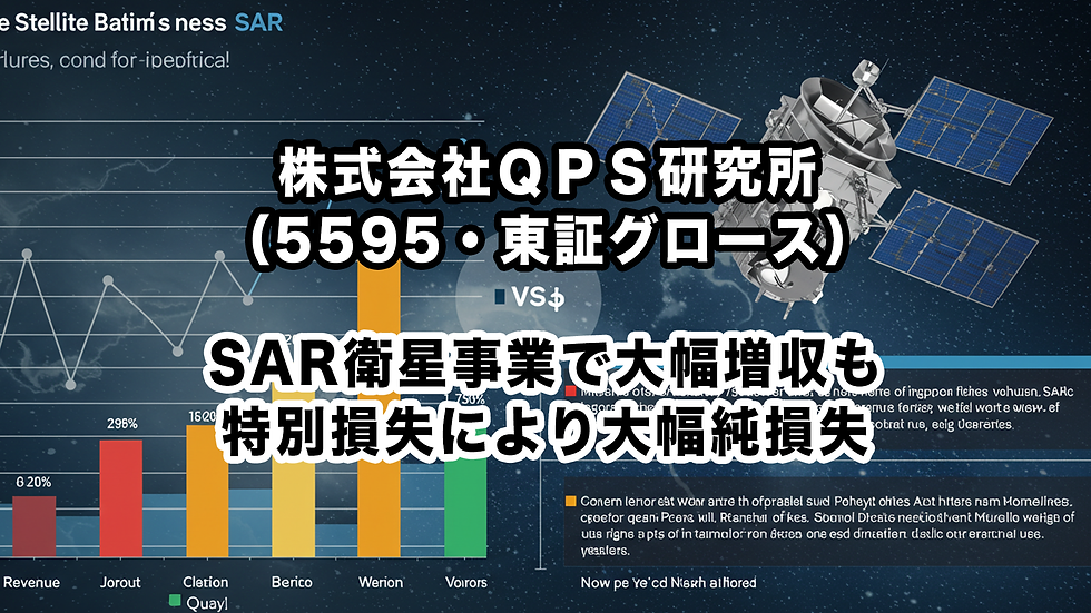 株式会社QPS研究所(5595・東証グロース):SAR衛星事業で大幅増収も特別損失により大幅純損失