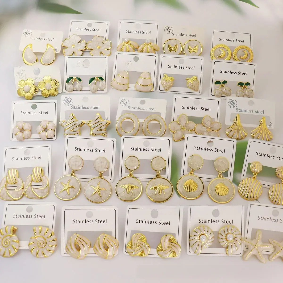 Flower 304 Stainless Steel Simple Style Classic Style Drop Earrings