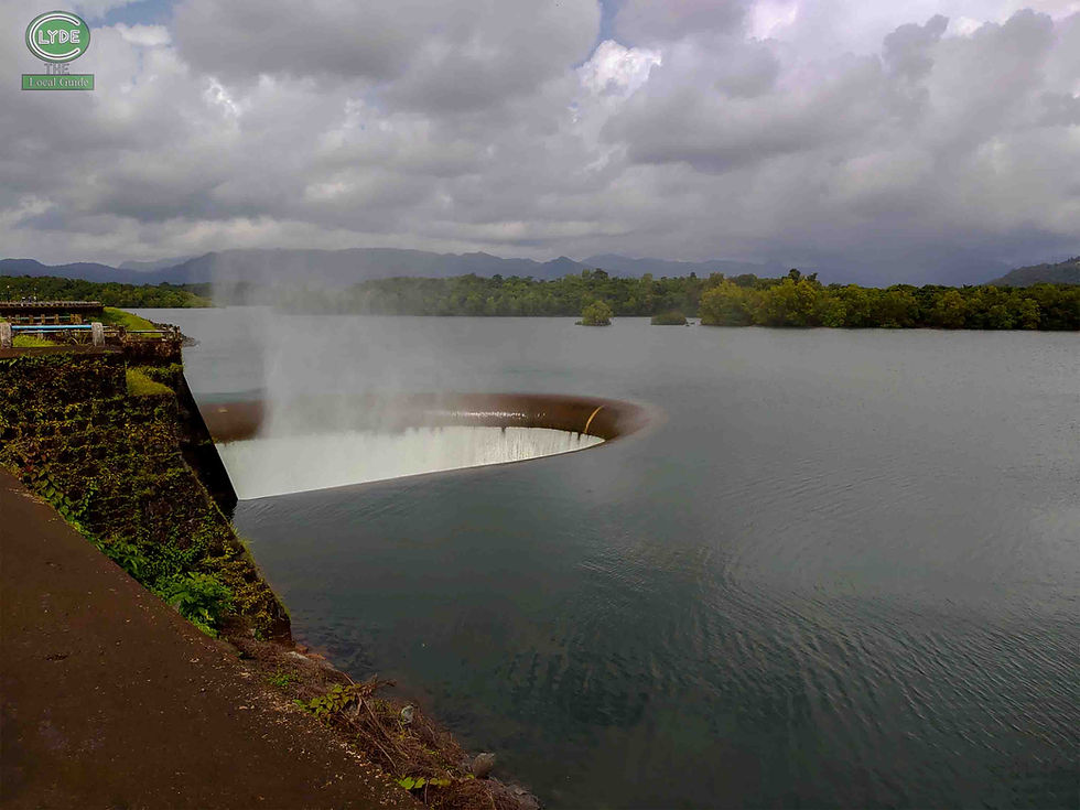 Duckbill spillway of salaulim dam in goa