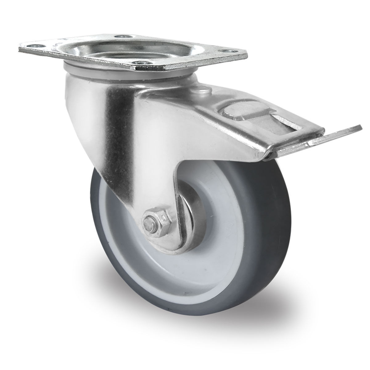 Lenkrolle mit Totalfeststeller ø 100 mm Serie P2W2 Rollenlager