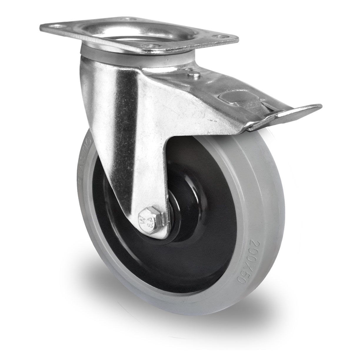 Lenkrolle mit Totalfeststeller ø 200 mm Serie R4E2 Doppelkugellager