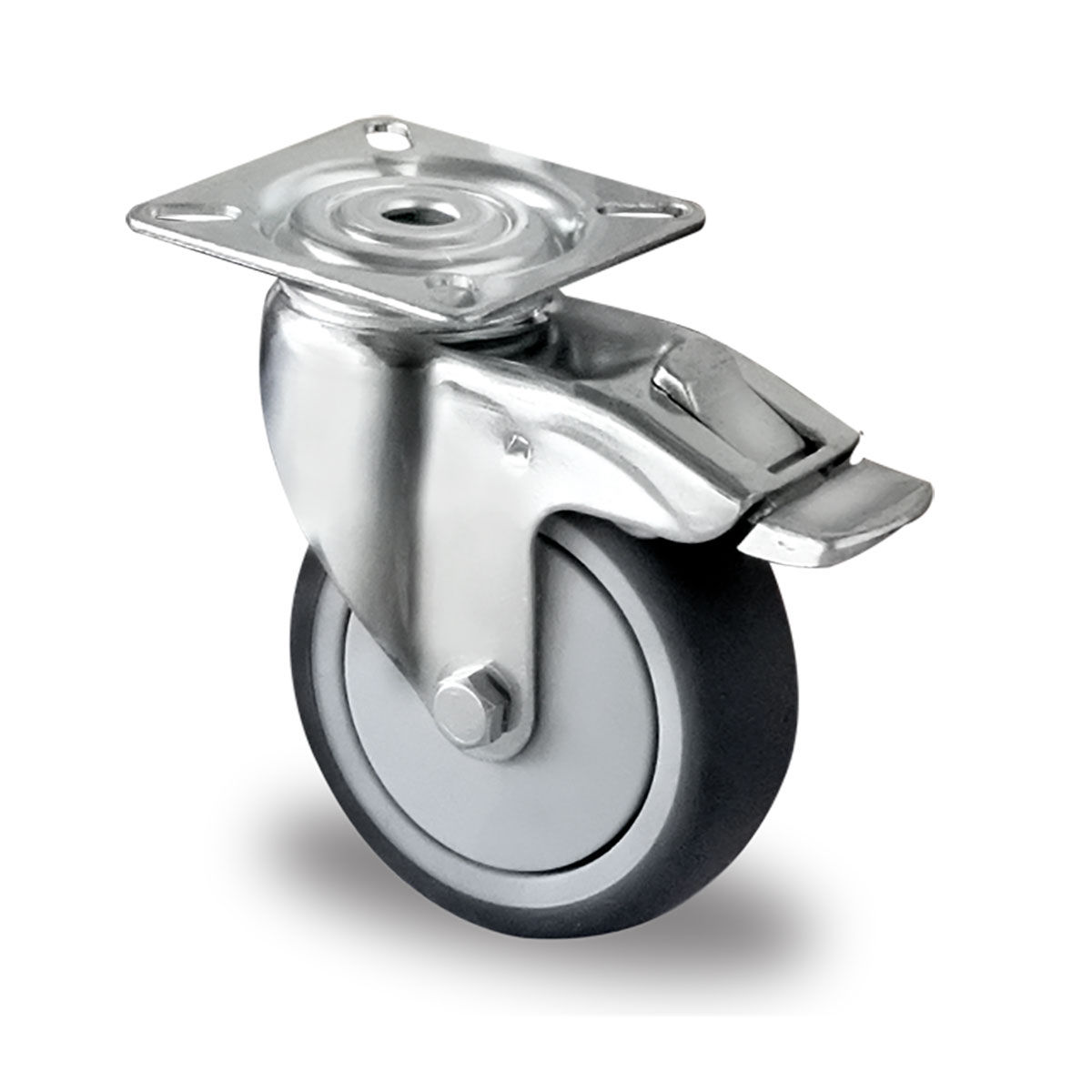 Lenkrolle mit Totalfeststeller ø 75 mm Serie P2T2 Kugellager