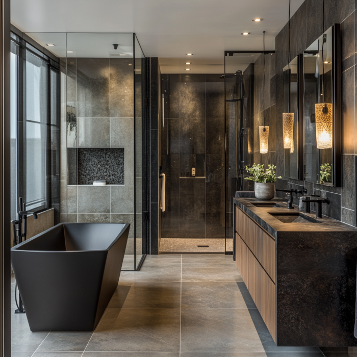 Moodboard: Minimal Luxury Bathroom A refined space where soft neutrals, natural textures, and sculptural elements come together to create a calming retreat rooted in simplicity and quiet elegance.