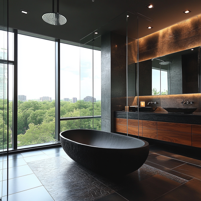Moodboard: Minimal Luxury Bathroom A refined space where soft neutrals, natural textures, and sculptural elements come together to create a calming retreat rooted in simplicity and quiet elegance.