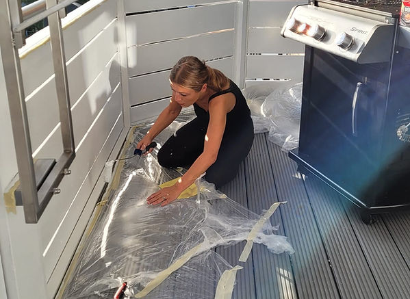 Renovating: A photo capturing me in the midst of transforming the space.