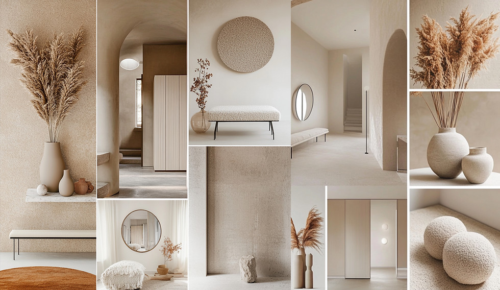 Moodboard for a customer's space, showcasing design concepts for all service bundles, free of charge.