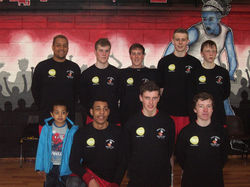 u18 boys team and mascot