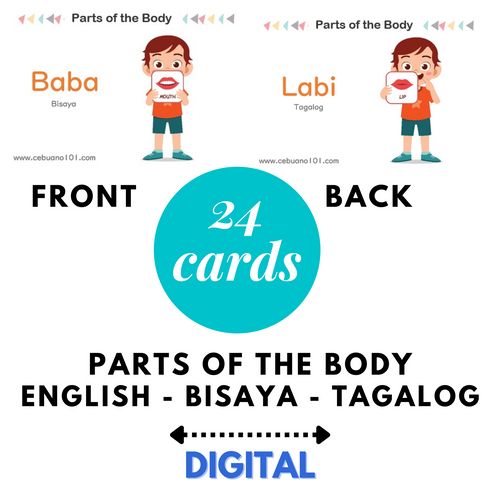 (Digital) Parts of the Body (24 cards) Bisaya Cebuano Tagalog