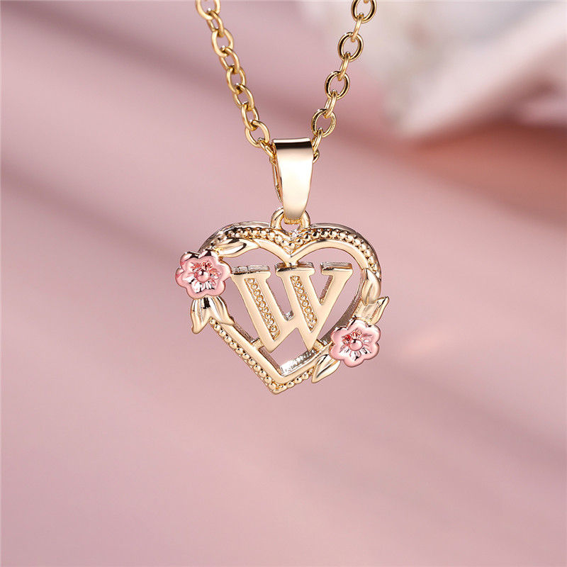 Thumbnail: Colar feminino com pingente de flor com letras de A a Z, cor ouro amarelo, joia