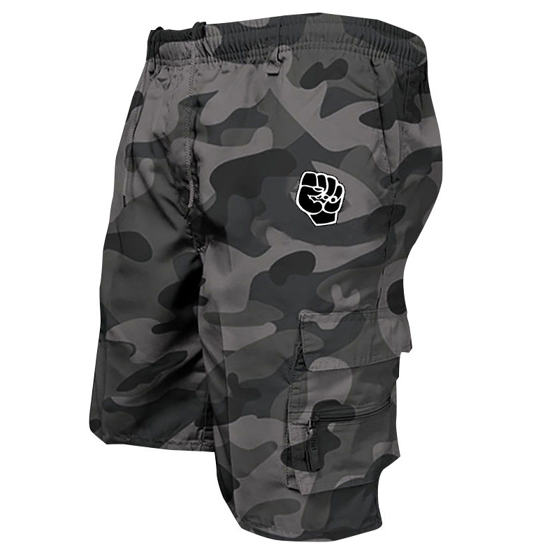 Thumbnail: Bermuda Cargo Masculina de Verão em Algodão de Alta Qualidade, Estilo Militar Mi