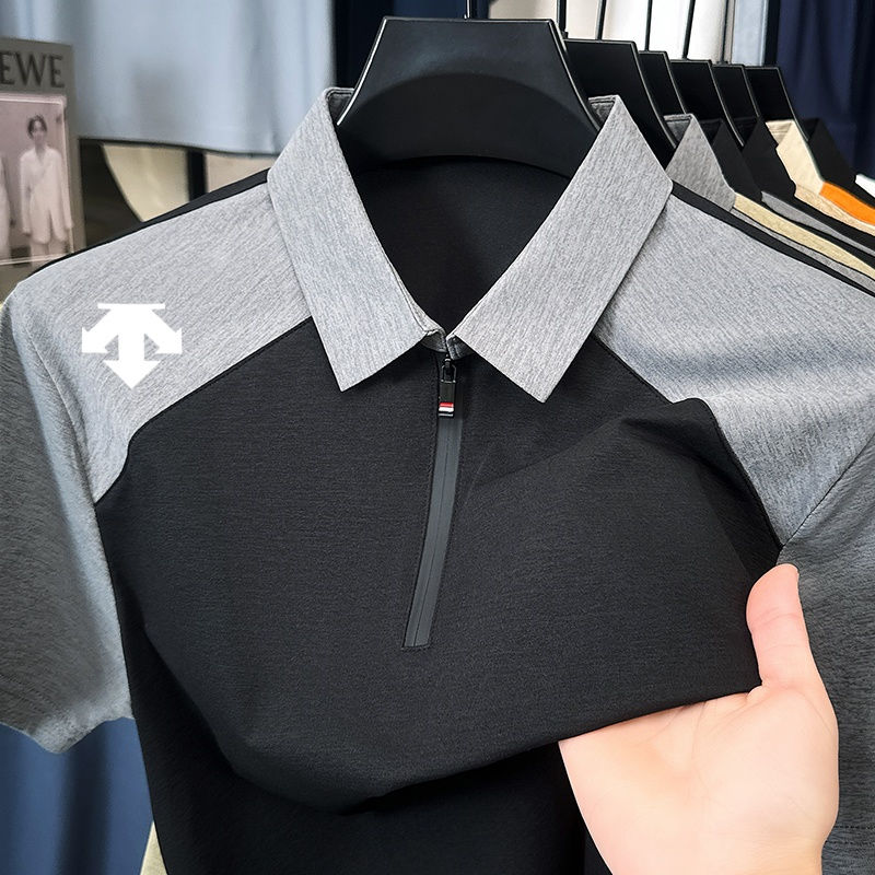 Thumbnail: Camisa polo masculina de manga curta, com estampa original de designer, lape