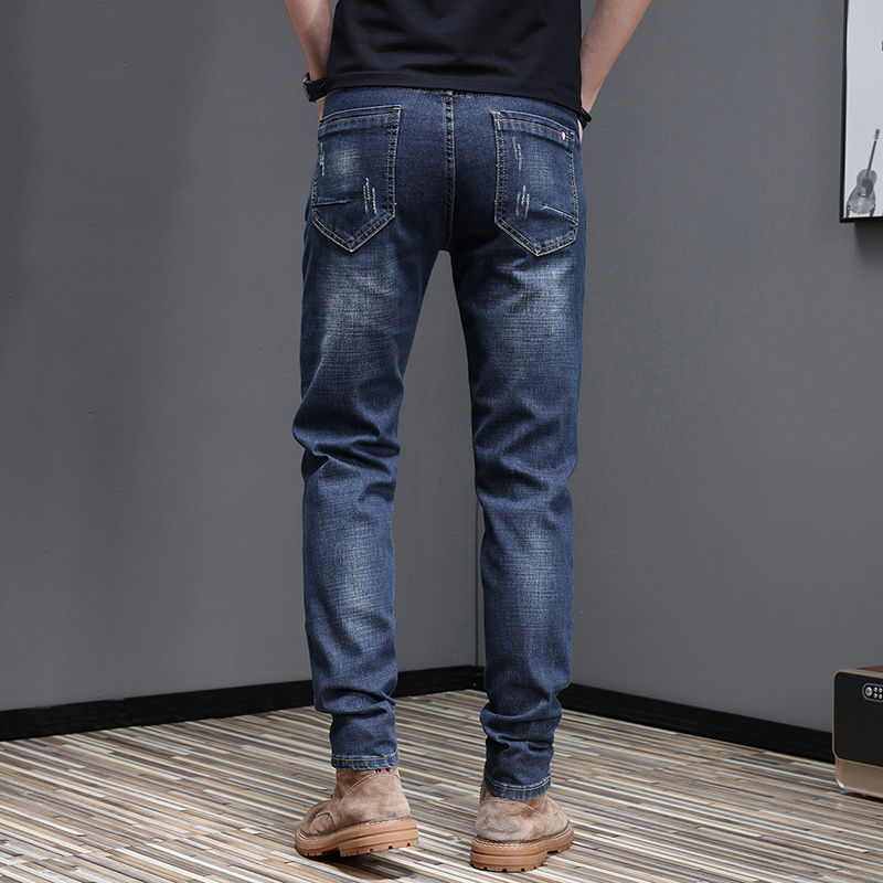 Thumbnail: Calça Jeans Skinny Clássica Casual Masculina 2025, Estilo Lápis, com Elasticidad