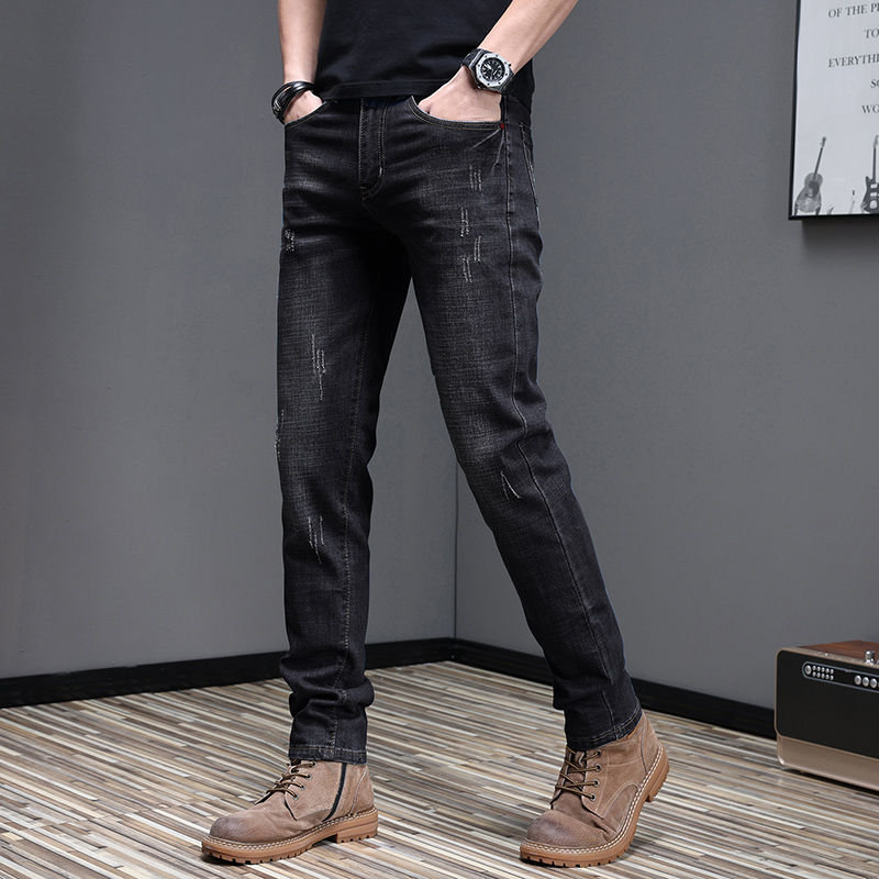 Thumbnail: Calça Jeans Skinny Clássica Casual Masculina 2025, Estilo Lápis, com Elasticidad