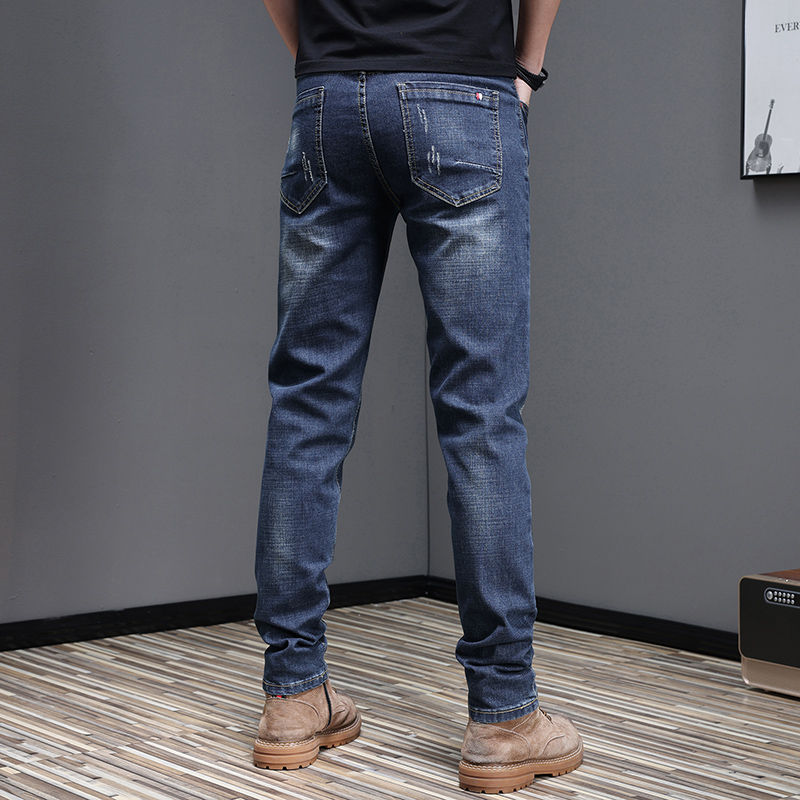 Thumbnail: Calça Jeans Skinny Clássica Casual Masculina 2025, Estilo Lápis, com Elasticidad