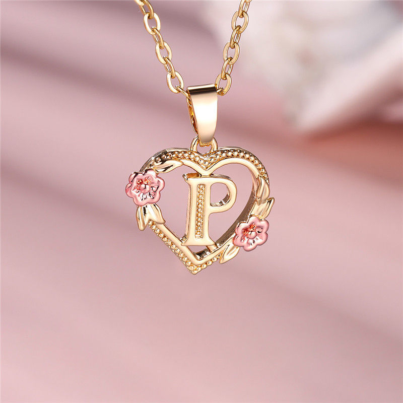 Thumbnail: Colar feminino com pingente de flor com letras de A a Z, cor ouro amarelo, joia