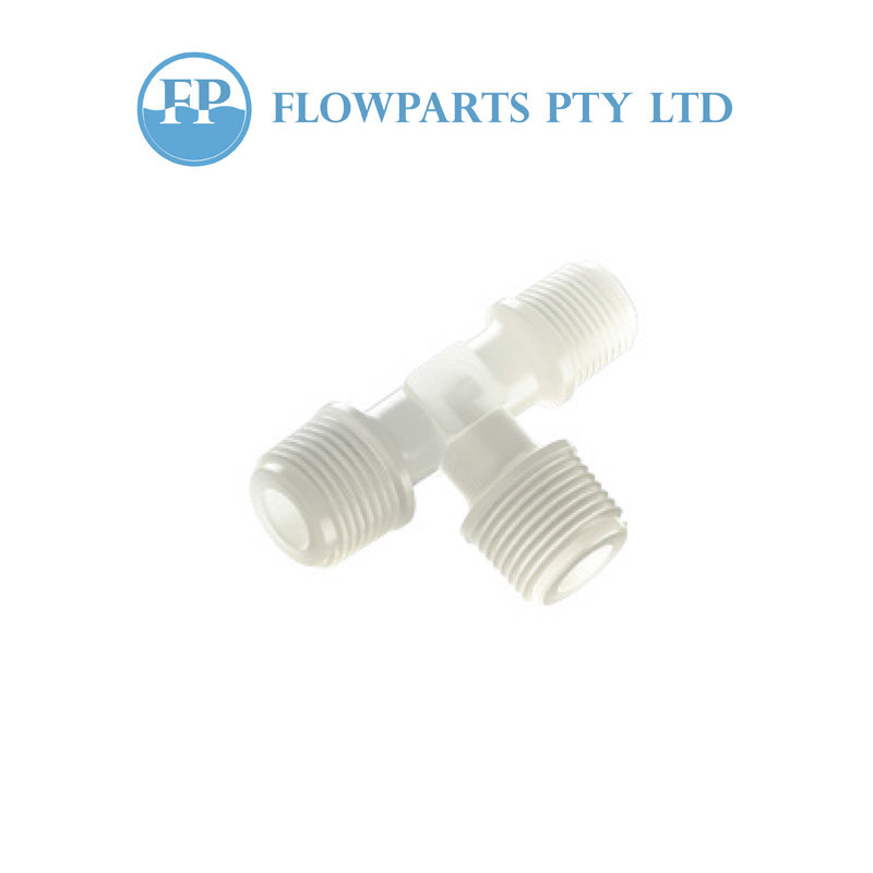 Run Through Threaded TEFEN NPT Reducing Threaded Run T PVDF