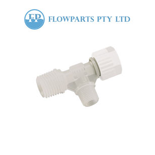 TEFEN BSPT Male Barb Block T - 2 Threads PVDF