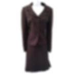 Brown Pinstripe 2-Piece Skirt Suit -Front View