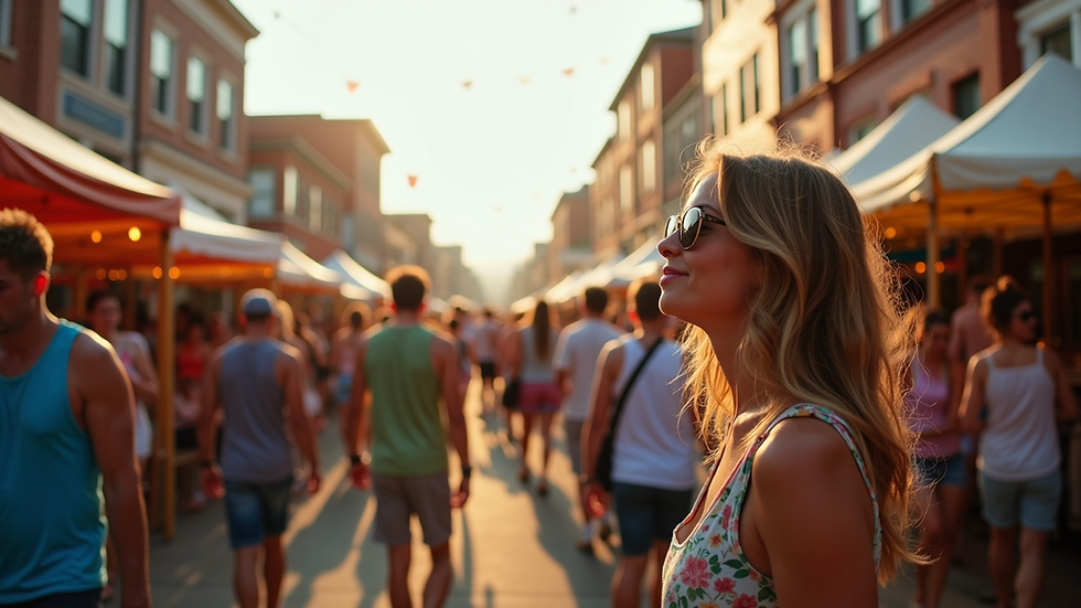 Wide angle view of a lively festival in Montgomery