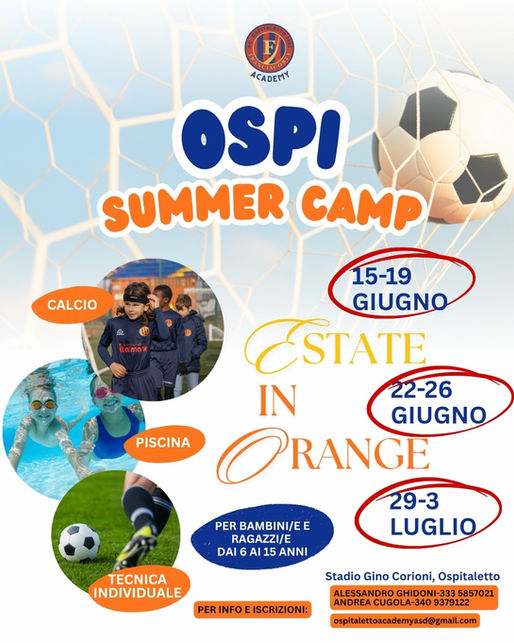 Torna l'Ospi Summer Camp, iscriviti subito!