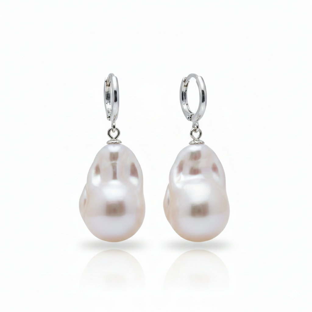 <The Heritage> Baroque Pearl Earrings in 18K Gold Vermeil