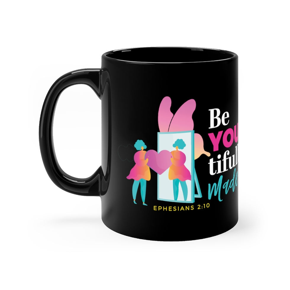 Thumbnail: BeYOUtifully MADE Black mug 11oz