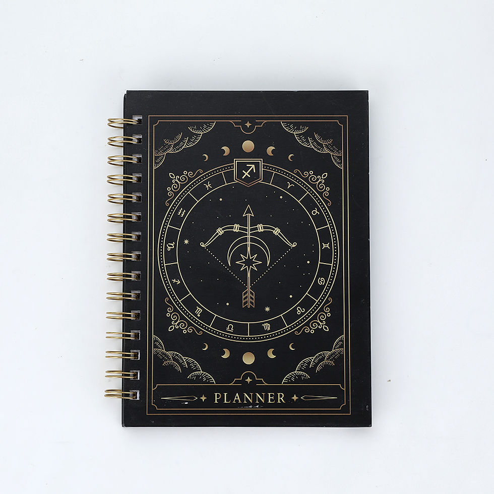 Abstract Minimalist Gold Foil Weekly Planner with Spiral