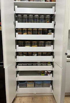 Doncaster East kitchen pantry organised with smooth internal storage