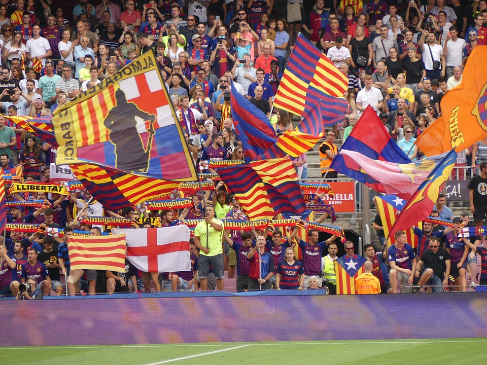 Fans del FC Barcelona a les grades del Camp Nou