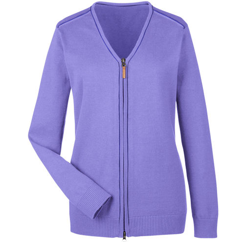 Thumbnail: Devon & Jones Ladies' Manchester Fully-Fashioned Full-Zip Sweater