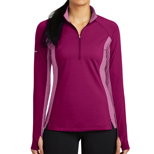 Sport-Tek® Ladies Sport-Wick® Stretch Contrast 1/2-Zip Pullover