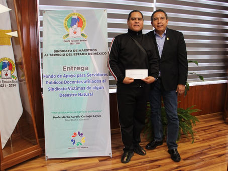 Reafirma el SMSEM su compromiso con sus agremiados, entrega apoyos a afectados por desastre natural