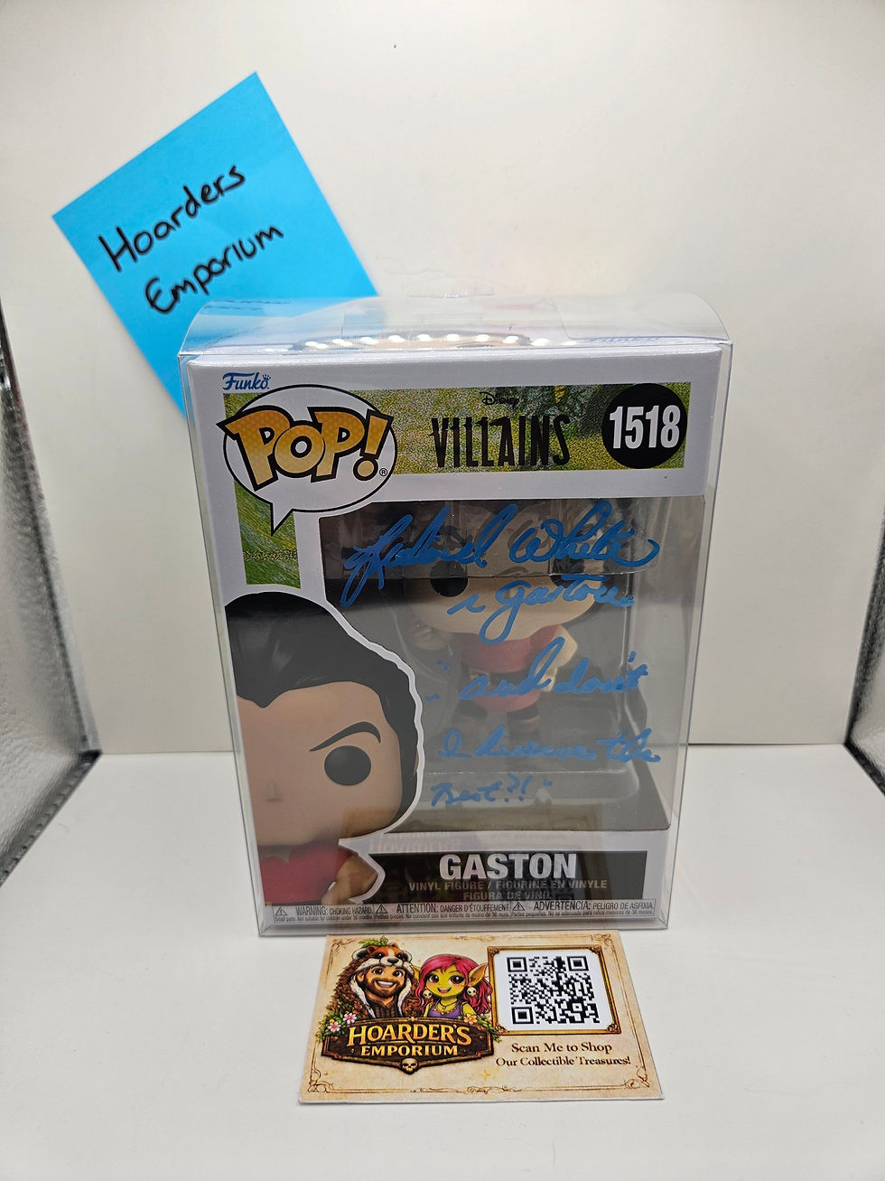 SIGNED Funko Pop! Disney Villains - Gaston #1518 (Signed by Richard White, OC)
