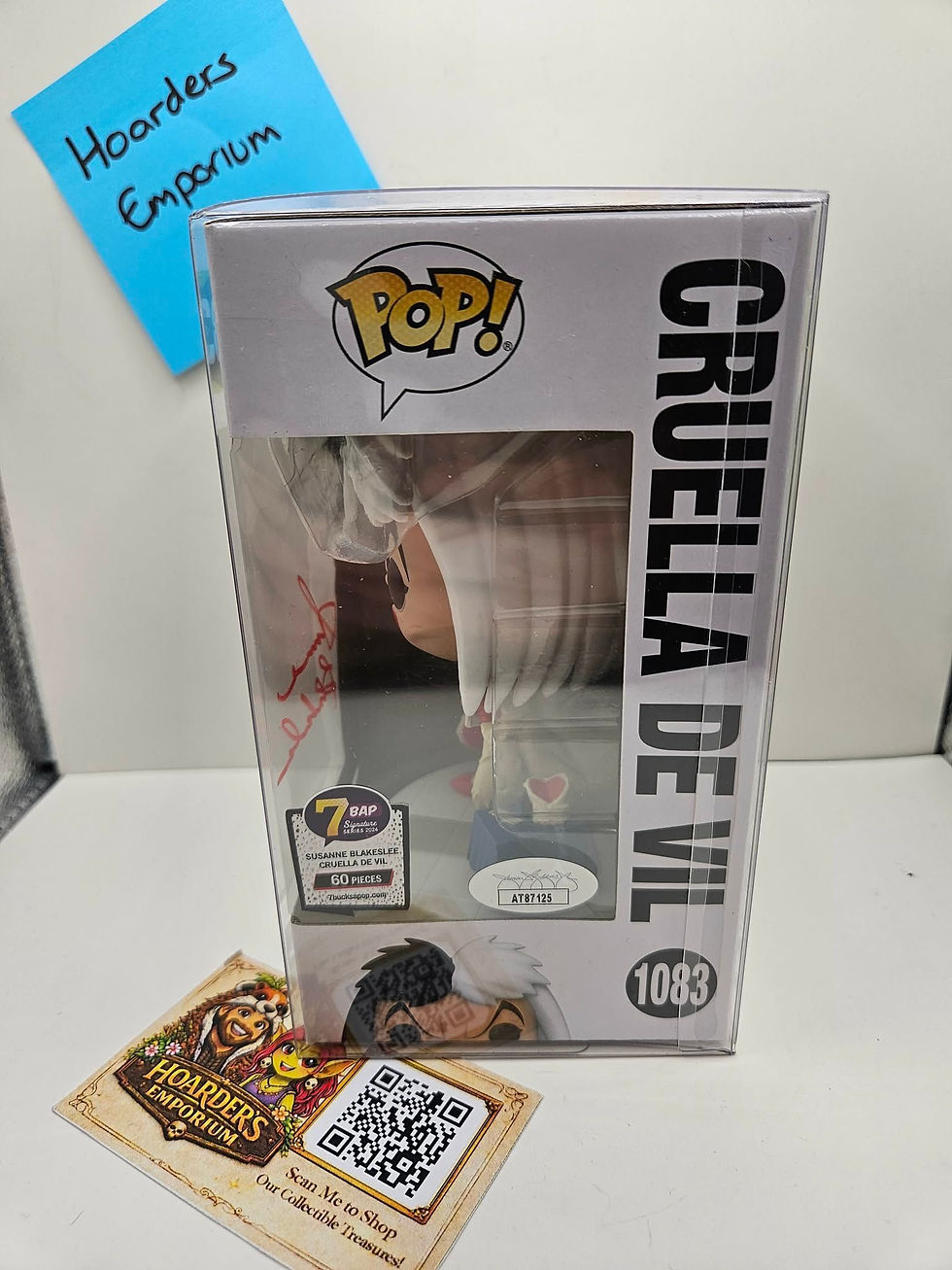 SIGNED Funko Pop! Disney Villains - Cruella De Vil #1083 (Signed by Susanne Blak