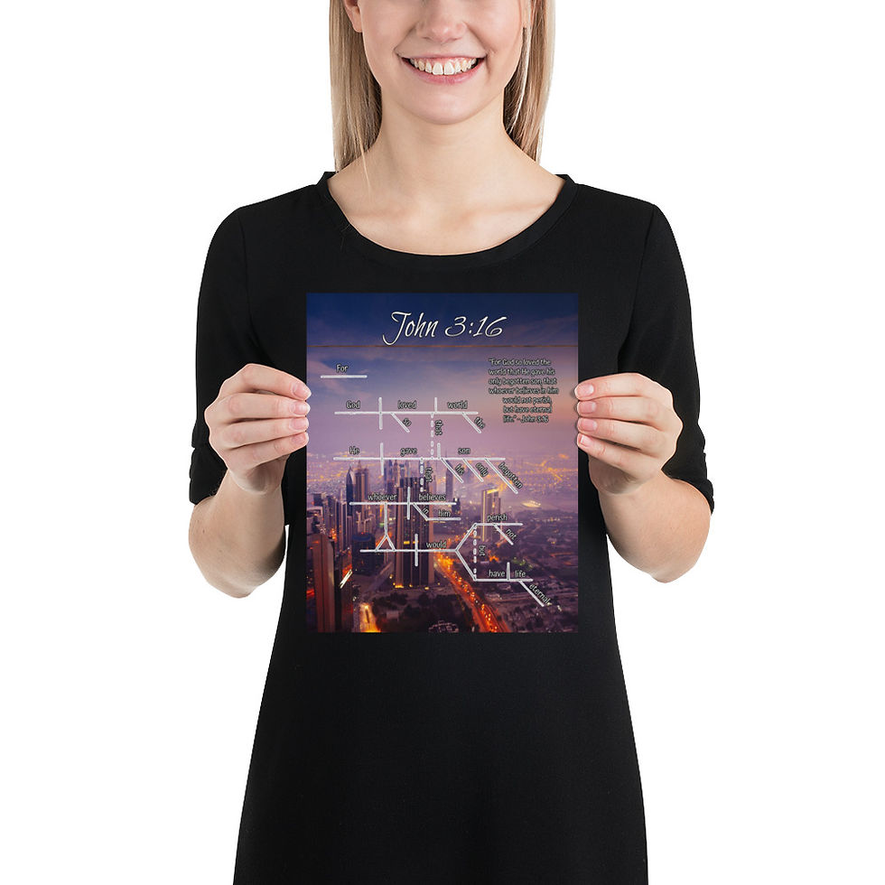 Thumbnail: (Full Art) Diagrammed Bible Verse Poster - John 3:16